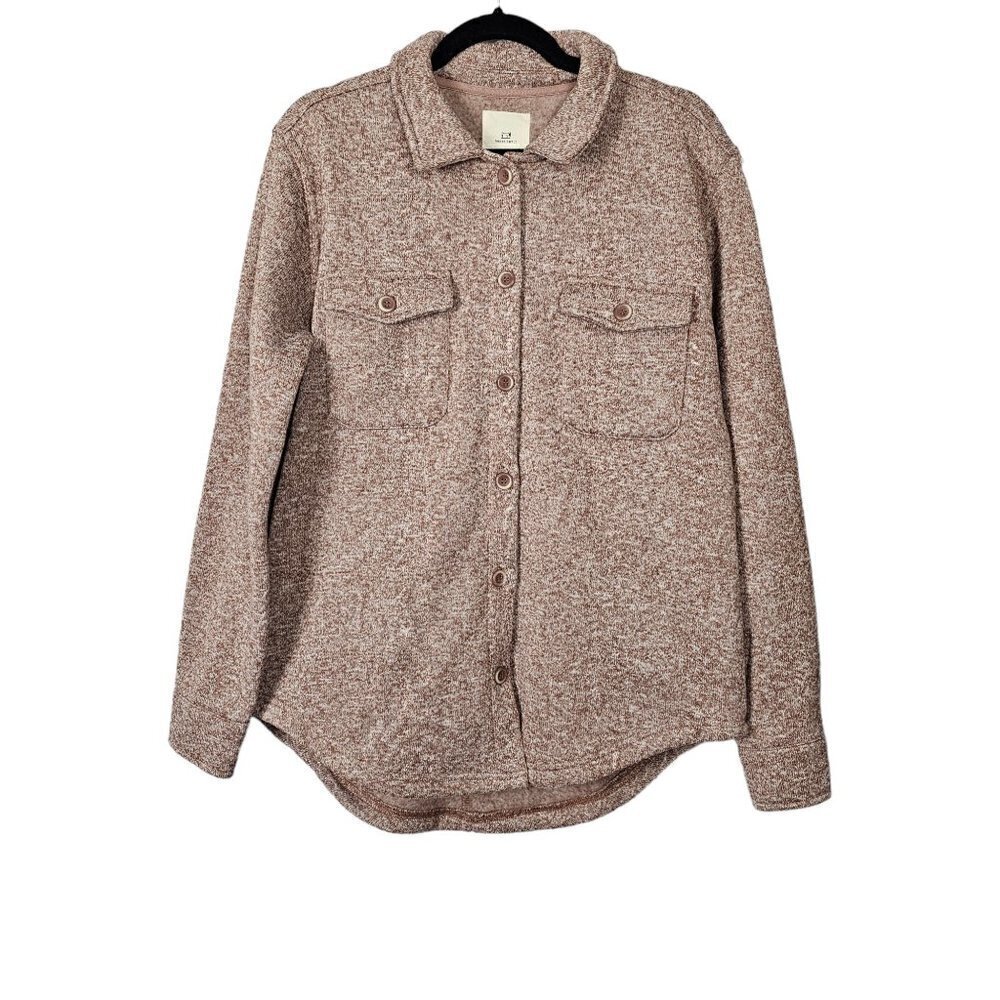 Thread & Supply Longline Sweatshirt Knit Button Up Shacket